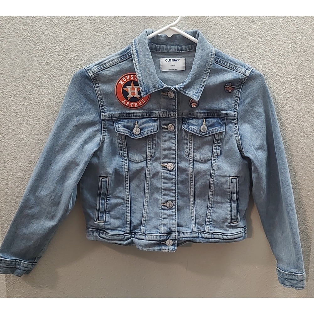 Custom Youth Size 10-12 Houston Astros Denim Jacket Baseball World Series Peña